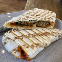 Meatball wrap, pretty flat  at Coffee #1 in Chepstow