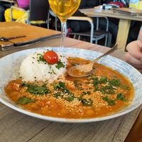 Kirchererbsen-Karotten Masala mit Jasminreis uns Sesam at Seealm Hög in Serfaus