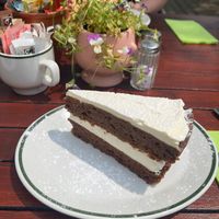 Incredible vegan carrot cake at The Secret Garden in Dorchester