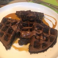 Chocolate waffles  at The Secret Garden in Dorchester