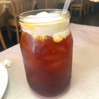 Thai iced tea with coconut milk  at D Thai Kitchen in Thornwood