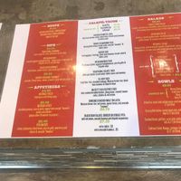 Some of the menu at Falafel Taco in Pleasantville