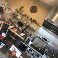 Some of the kitchen at Falafel Taco in Pleasantville