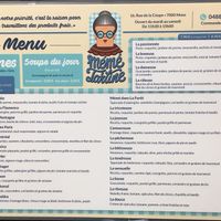 Menu at Mémé Tartine in Mons