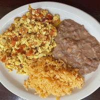 Tofu veggie scramble (ask to add some lettuce and avo, that would have been perfect) at El Charrito Market in Gilroy