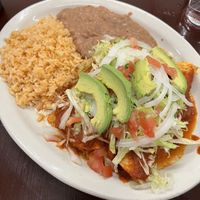 enchiladas de papa - roja  at El Charrito Market in Gilroy