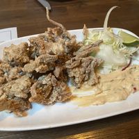 Crusted oyster mushrooms at Millennium in Oakland