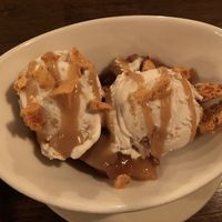 Apple sundae at Millennium in Oakland