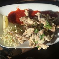 Fried oyster mushroom appetizer   at Millennium in Oakland