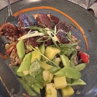 Peach Habanero BBQ tempeh   at Millennium in Oakland