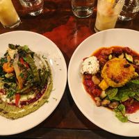 Adobo tamal and saffron risotto  at Millennium in Oakland