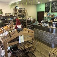 Mini market & diner counter  at Izzy's Market Vegetarian Boutique in Vila Do Bispo