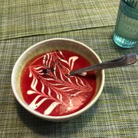 Beetroot soup   at Izzy's Market Vegetarian Boutique in Vila Do Bispo