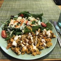 Baked pasta with salad  at Izzy's Market Vegetarian Boutique in Vila Do Bispo