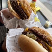 Double smash burger and double quarter pounders   at Junkyard in Reykjavik