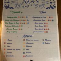 Carta at Ada's Cafe Bar in Almeria
