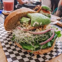 Vegan bagel - with vegan cheese & added avo at Yah-Yah in Sayulita