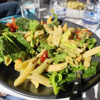 Super vegan penne salad at Aperitton in Crete