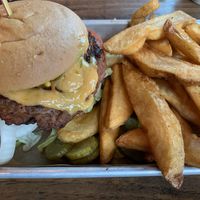 Vegan burger with fries. Tots were great too at Ole Red in Gatlinburg
