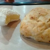 Pão de Beijo e Esfiha de tofu at The Boinas in Sao Paulo