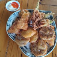 Tempura (served with what I think is mayo so maybe ask them to leave it) at ROM Vegetarian Restaurant in Hoi An