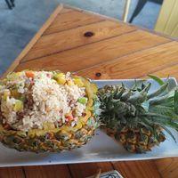 Pineapple stir fry at ROM Vegetarian Restaurant in Hoi An
