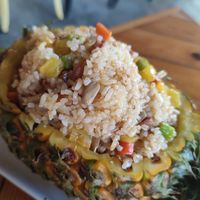 Pineapple stir fry at ROM Vegetarian Restaurant in Hoi An