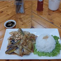 Eggplant and mushrooms at ROM Vegetarian Restaurant in Hoi An