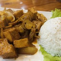 Đậu hũ kho nấm, mushroom tofu stew (55k VND)  at ROM Vegetarian Restaurant in Hoi An