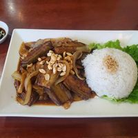 Aubergine and rice 😋 at ROM Vegetarian Restaurant in Hoi An