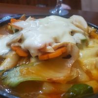 Tteokbokki with cheese at ROM Vegetarian Restaurant in Hoi An