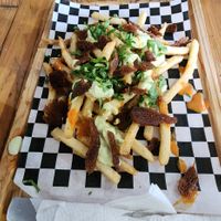 Great flavor and texture of their vegan bacon at Blooming Onion - Moctezuma in Guadalajara