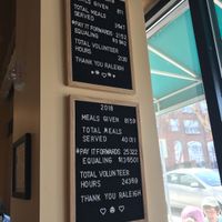 Info boards with the meals they’ve given! at A Place at the Table in Raleigh