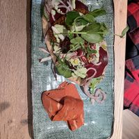 Oat bangers & vegan bacon which  at Preps in Maastricht