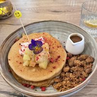 Stewed apple pancake with miso caramel sauce   at Preps in Maastricht