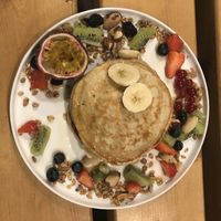 Vegan protein pancakes at Preps in Maastricht