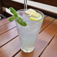 Homemade Ice Tea Ingwer Zitrone at Burgerheart in Wurzburg