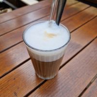 Latte Macciato mit Hafermilch at Burgerheart in Wurzburg