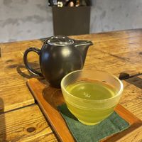 Green tea  at Vermillion - cafe. in Kyoto