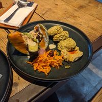 Hummus, Falafel & Veg plate at Vermillion - cafe. in Kyoto