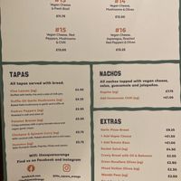 Vegan menu  at The Square Orange in Keswick
