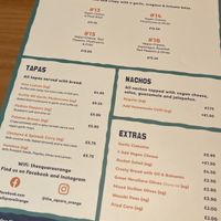 The menu    at The Square Orange in Keswick