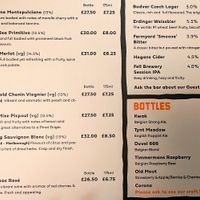 Vegan wines at The Square Orange in Keswick