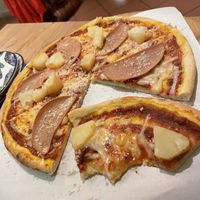 Hawaiian vegan pizza at no bones in Krakow