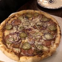 "Meat" Pizza  at no bones in Krakow