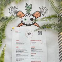 Menu  at no bones in Krakow