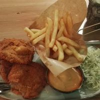 Fried oyster mushrooms at no bones in Krakow