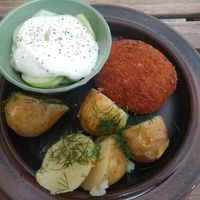 Polish style minced cutlet at no bones in Krakow