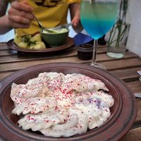 Blueberry pierogi   at no bones in Krakow