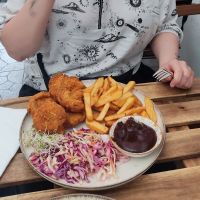 deep fried oyster mushrooms at no bones in Krakow